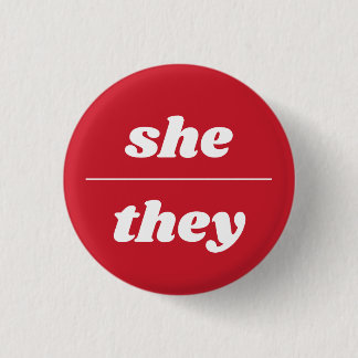 She/They代名詞ピン、1 1/4インチボタン 缶バッジ
