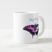 She/They非バイナリフラグアゲハチョウ ジャンボコーヒーマグカップ (正面右)