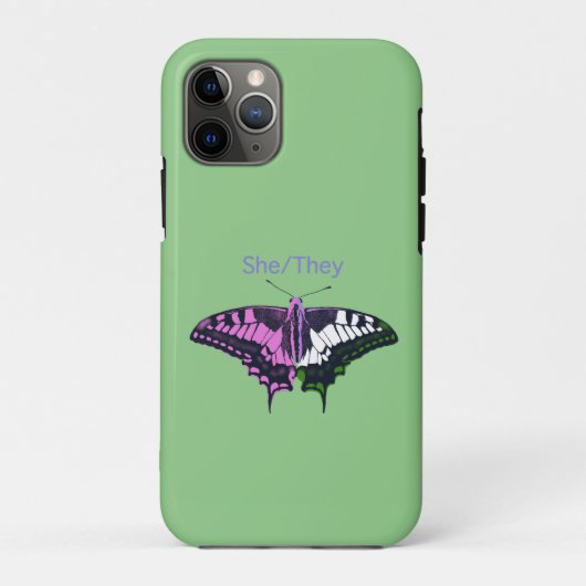 She/They非バイナリフラグアゲハチョウ Case-Mate iPhoneケース (裏面)