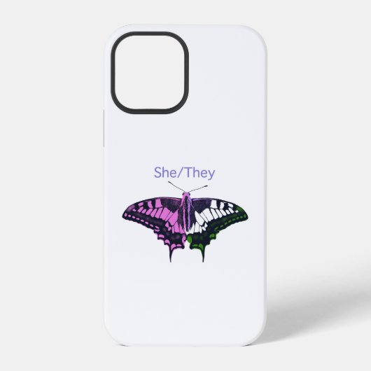 She/They非バイナリフラグアゲハチョウ iPhoneケース (裏面)