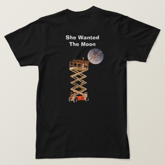 She Wanted the Moon Black T-Shirt Tシャツ (デザイン裏面)