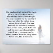 She was beautiful === F.Scott Fitzgerald  quote ポスター (正面)