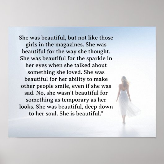 She was beautiful === F.Scott Fitzgerald  quote ポスター (正面)