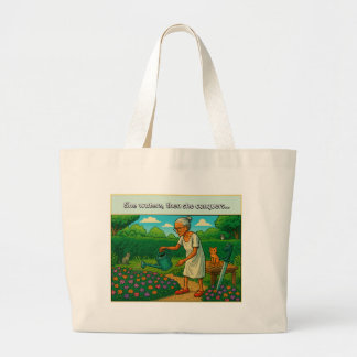 She waters, then conquers Tote Bag ラージトートバッグ