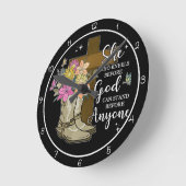 She Who Kneels Before God Design ラウンド壁時計 (傾斜)