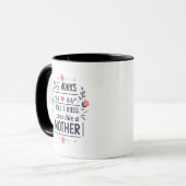 She Works Like a Boss Mother Typography Art マグカップ (正面左)