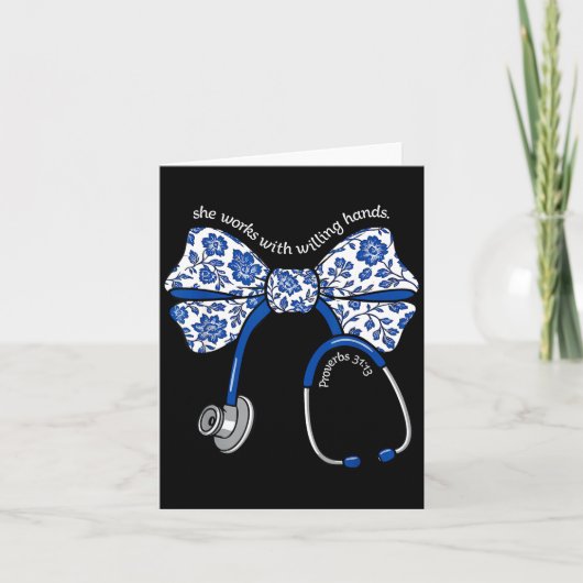 She Works With Willing Hands Proverbs 31 13 Christ カード (正面)