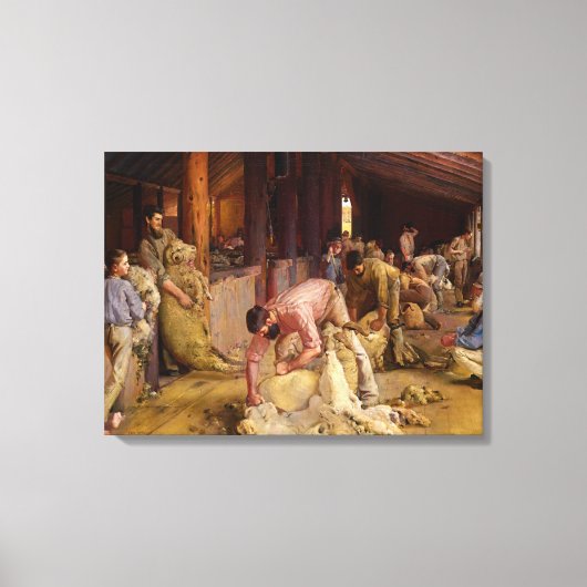Shear the Rams, 1890 by Tom Roberts キャンバスプリント (正面)