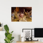 Shear the Rams, 1890 by Tom Roberts ポスター (ホームオフィス)