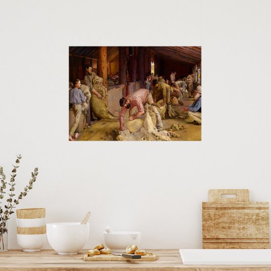 Shear the Rams, 1890 by Tom Roberts ポスター (キッチン)