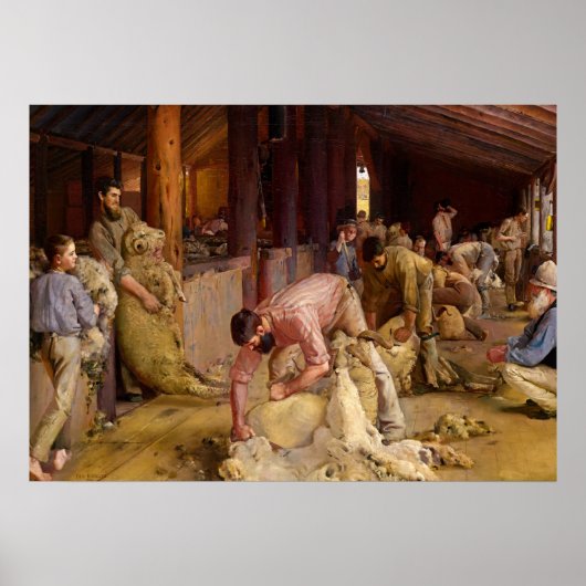 Shear the Rams, 1890 by Tom Roberts ポスター (正面)