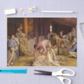 Shear the Rams, 1890 by Tom Roberts 薄葉紙 (クラフト)