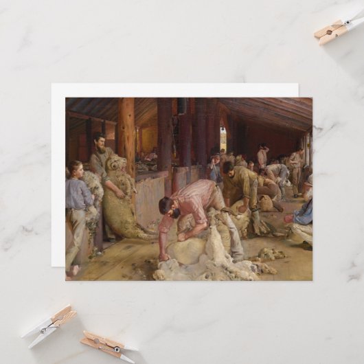 Shear the Rams (Australian Art) (Tom Roberts) カード (正面/裏面インサイチュ)