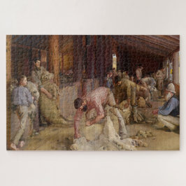 Shear the Rams (Australian Art) (Tom Roberts) ジグソーパズル