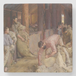 Shear the Rams (Australian Art) (Tom Roberts) ストーンコースター