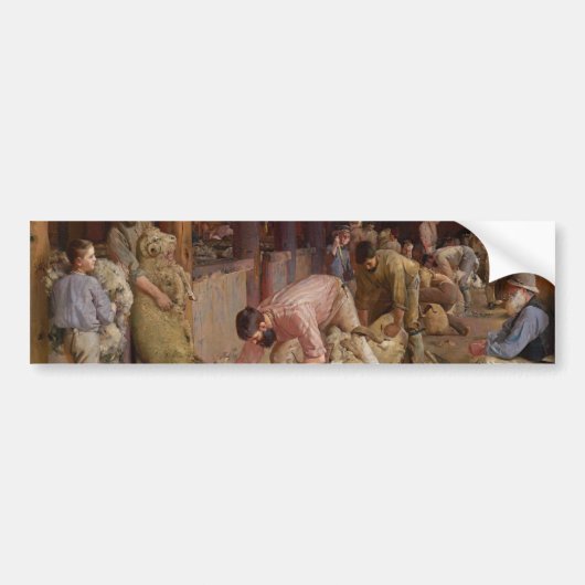 Shear the Rams (Australian Art) (Tom Roberts) バンパーステッカー (正面)