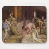 Shear the Rams (Australian Art) (Tom Roberts) マウスパッド (正面)