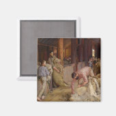 Shear the Rams (Australian Art) (Tom Roberts) マグネット (正面/裏面)
