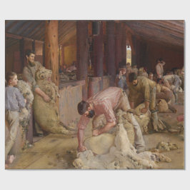Shear the Rams (Australian Art) (Tom Roberts) ラッピングペーパー