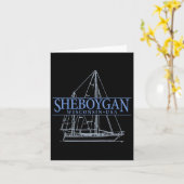 Sheboygan Wisconsin Vintage Sailing カード (黄色い花)
