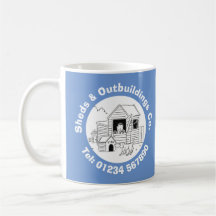Sheds & Outbuildings Cartoon with Phone Number.
