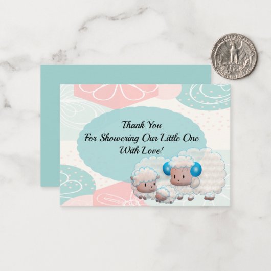 Sheepファミリの抽象芸術背景サンキューカード ノートカード (正面/裏面インサイチュ)