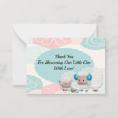 Sheepファミリの抽象芸術背景サンキューカード ノートカード (正面)