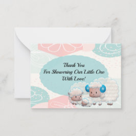 Sheepファミリの抽象芸術背景サンキューカード ノートカード