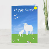 Sheep and Lamb editable Easter シーズンカード (正面)