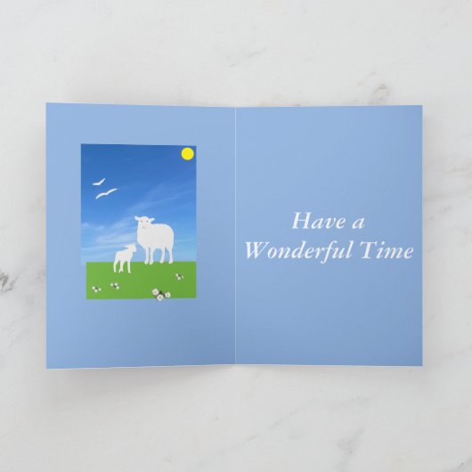 Sheep and Lamb editable Easter シーズンカード (内部)
