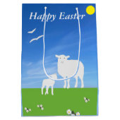 Sheep and Lamb editable Easter ミディアムペーパーバッグ (裏面)