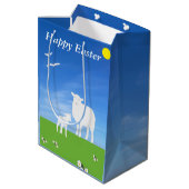 Sheep and Lamb editable Easter ミディアムペーパーバッグ (裏面アングル)