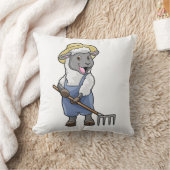 Sheep as Farmer with Rake & Hat クッション (ブランケット)