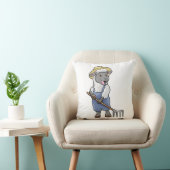 Sheep as Farmer with Rake & Hat クッション (椅子)