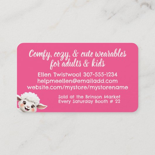 Sheep bicycle crochet knitting knitter handspun 名刺 (裏面)