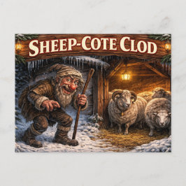 Sheep Cote Clod Icelandic Yule Lad Postcard ポストカード