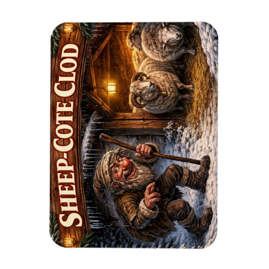 Sheep Cote Clod Icelandic Yule Lad Postcard マグネット (縦)