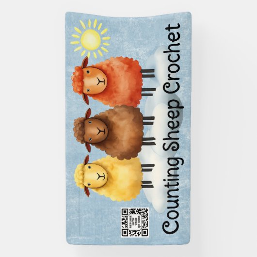 Sheep crochet knitting craft show booth display 横断幕 (縦)