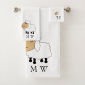 Sheep Design Monogrammed バスタオルセット (インサイチュ)