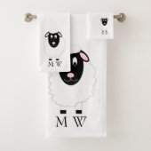 Sheep Design Monogrammed バスタオルセット (インサイチュ)