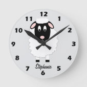 Sheep Design Personalised ラウンド壁時計 (正面)