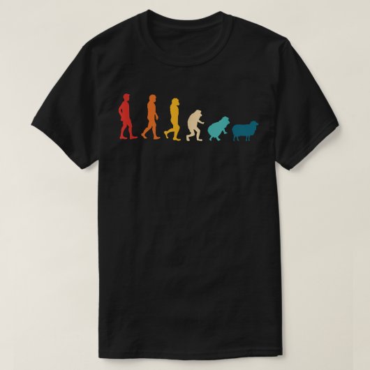 Sheep Evolution Farmer Farm Animal Retro  Tシャツ (デザイン正面)