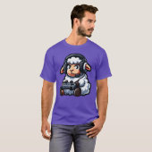 Sheep Gamer Video Games boy family Tシャツ (正面フル)