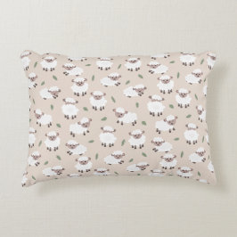 Sheep & Lamb Cute Gender Neutral Baby Nursery アクセントクッション