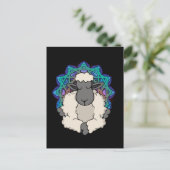 Sheep Lover Meditating Gift Women Yoga Meditation ポストカード (スタンド正面)