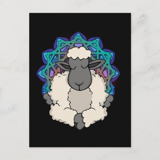 Sheep Lover Meditating Gift Women Yoga Meditation ポストカード (正面)