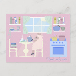 Sheep Reading in the Kitchen Postcards シーズンポストカード