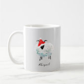 Sheep santa farm rustic gray watercolor コーヒーマグカップ (左)