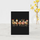 Sheep Santa Xmas Funny Sheep Lover Gift Christmas カード (黄色い花)