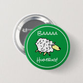 Sheep Says Baaaa Humbug – クリスマスボタン 缶バッジ (正面&裏面)